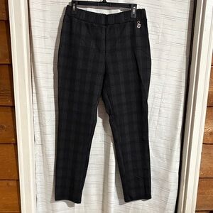 Tommy Hilfiger Women's Black Plaid Trousers